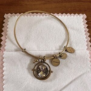 Alex and Ani Harry Potter Time Turner Spinner Charm bangle, gold tone